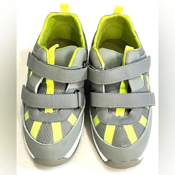 Mt. Emey Youth Gray & Yellow Wide Extra Depth Athletic Walking Shoes Sneakers - Picture 3 of 15